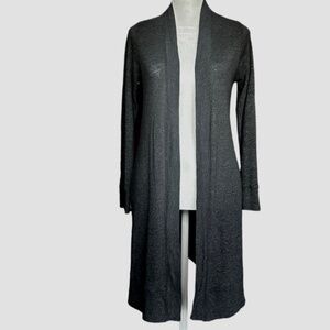 Monrow Ruched Back Charcoal Gray‎ Cardigan Sz S